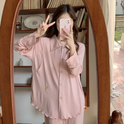 Factory Wholesale/OEM Maternity Nursing Pajamas Summer/Autumn Modal Postpartum Thin Confinement Robe for New Mothers
