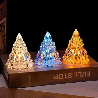 Touch Crystal Table Lamp Desk Indoor Night Light Natalizie Merry Christmas Decor Controllable Christmas Lights