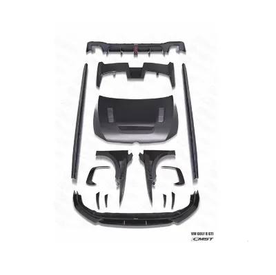 CMST Style Carbon Body Kit for Golf 8 gti with Front Lip Rear Diffuser Side Skirts Spoiler Canards Fender Hood air Intake Trim