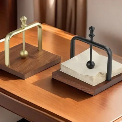 Modern Woodgrain Tissue Organizer Table Napkin Box Holder Bistro Diningroom Counter Display Hotel Accessories