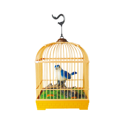 Electric Heartful Bird Plastic Sound Controlled Bird Toys for Kids with Cage