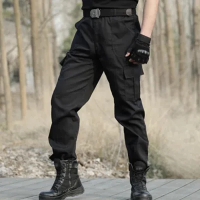 Black Color Security Pants/Worker/Cargo Pants Mens  Tactical Security Marines Trousers With Custom