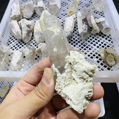 Hot sale natural high quality raw stone Himalaya Quartz healing reiki rough crystal point for meditation decoration
