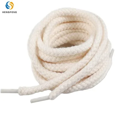 Multi Color Woven Cotton Shoelaces, Durable Round Shoe Strings with Plastic Head for Sneakers Accessories