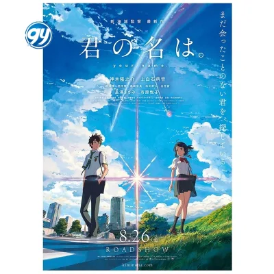 Japanese Makoto Shinkai Your Name Vintage Art Paper Portable Square Digital Printing Anime Poster Bar Cafe Dormitory Decoration