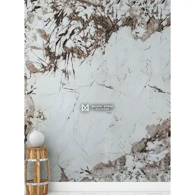 Cost-effective Soft Cladding Marble Look Flexible Cladding Stone 600*1200/1200*3000 for Living Room or TV Background