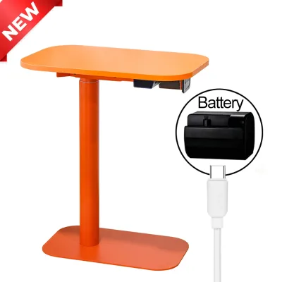 Cordless Mobile Standing Desk with Lithium Battery, Height Adjustable Sofa Side Laptop Table, Moveable Bedside Desk Home