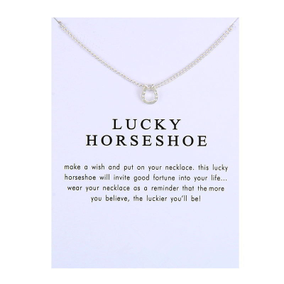 Fashion Jewelry Lucky Horseshoe Gold Pendant Necklace for Women Statement Choker Necklaces Girls Jewelry Gift