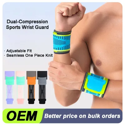 Custom Logo High Elastic Compression Wrist Brace Strap Band for Workout Weight Lifting Strength Training Tennis Basketball Wrist