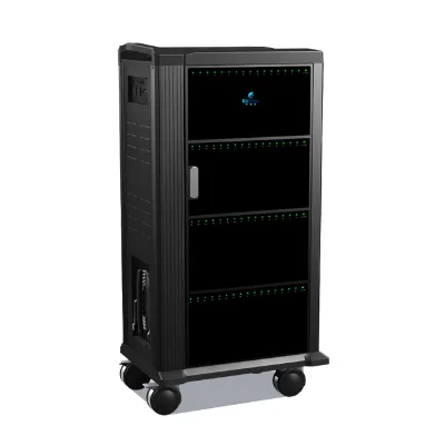 64-Port Charging Cart USB Data Sync Charging Cabinet Educational Equipment Metal Storage Trolley