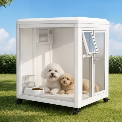 Factory Custom Pet Sunroom With Mosquito Net Screen AC Opening Sliding Door and Window Aluminum Frame Waterproof for Dog Puppy