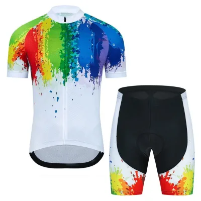Hot Sale 100%Polyester Mesh Quick Dry Breathable Cycling Jersey Set Sublimation Printed Short Sleeve Full Zip Cycling Jersey Set
