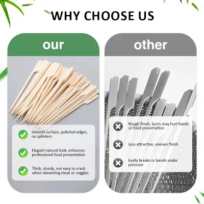 Catering Buffet Bamboo Skewers Food Service Wooden BBQ Sticks Natural Disposable Canape Skewers for Restaurant Banquet Events