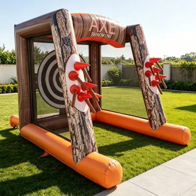 Portable PVC Inflatable Axe Throwing Carnival Dart Target Interactive Game for Adventure Park and Party