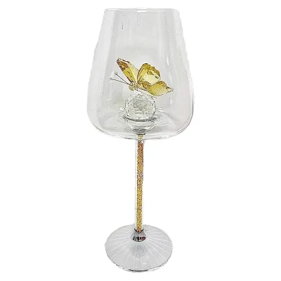 EuropeanLuxury butterfly WineGlasses Creative Hand-blownGoblets Burgundy Lead-freeCrystalWineSets ForWeddingPartyHome-decoration