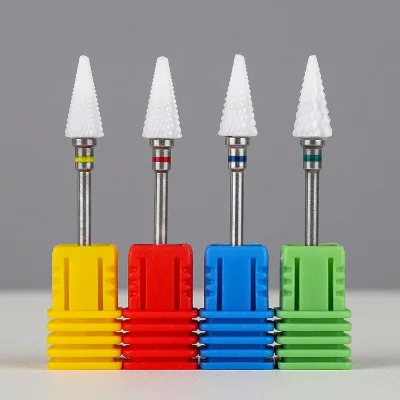 4 Grits Ceramic Nail Drill Bits Electric Nail Drill Head Callus Quick Removal for Professional Nail Beauty Tool Grinding Head