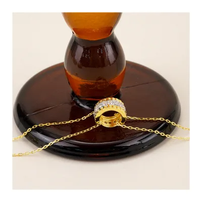 New S925 Sterling Silver Bracelet for Women Full Circle Row Diamond Zircon Pendant Gold Plated Bracelet Parties Weddings Trendy