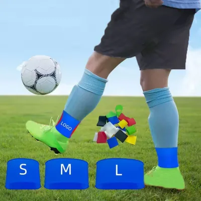 Hot Sale Silicone Soccer Shin Guard Tape Breathable Knee Shin Pads Breathable Football Training and Match Protection Guards