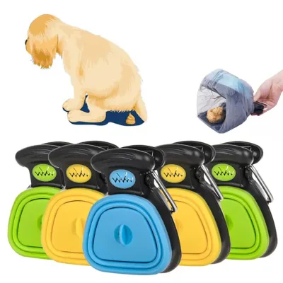Oem Portable Foldable Handle Dog Poop Scooper Dog Waste Cleaner With Bag Dispenser
