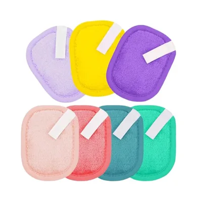 Microfiber Ladies Cosmetic Cotton Bamboo Fiber Makeup Removal Pad Spot Wholesale Coral Fleece Makeup Removal Puff