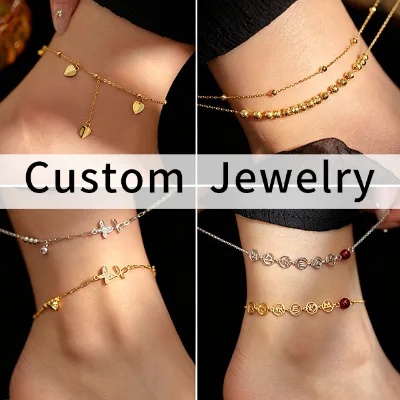 925 Silver Jewelry Manufacturer Customized Jewelry Style Design Logo and Color Anklet Bracelet Foot Chain for Women