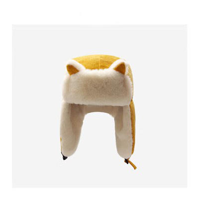 Female Plush Warm Earflaps Winter Trooper Hat Cute fox Ear Protective aviator Hats