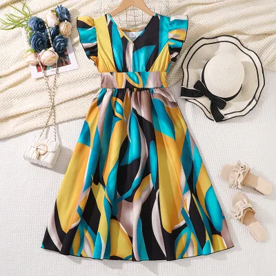 Teenager Girls Holiday Dresses New Summer Girl V Neck Dress