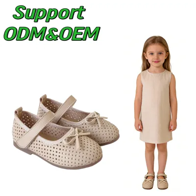 Girls Hollow-Out Breathable Flats - Mary Jane Bow-Knot Summer Sandals - Soft Sole Casual Shoes - Fast Shipping Wholesale