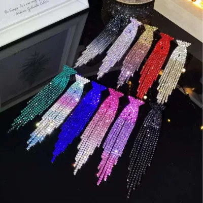 Fashion Dangle Earrings,Geometric Long Fringe Earrings Street Bridal Wedding Dinner Party Earrings