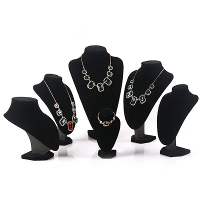 Black Velvet Necklace Display Rack Neck Model Pendant Jewelry Rack Portrait Neck Jewelry Window Storage Model Rack Props