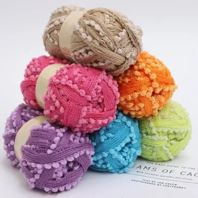 2.5cm 100g Polyester Ball Net Gauze Yarn Hand Knitting Diy Dyed Fancy Yarn