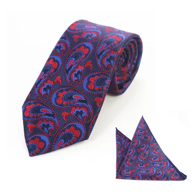 8cm Luxury Necktie Set Skinny Pocket Square Fashion Gift for Men Male Daily Life Wedding Party