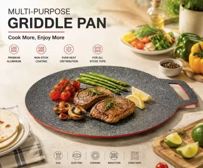 Aluminum Tawa Pan Chapati Pan Chapatti Tray Flat Frying Pan with Handle for Kitchen Wholesale