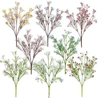 Artificial Grass Pastoral Style Artificial White Pink Yellow Butterfly Orchid Plastic Flower Garden Wedding Home Decoration