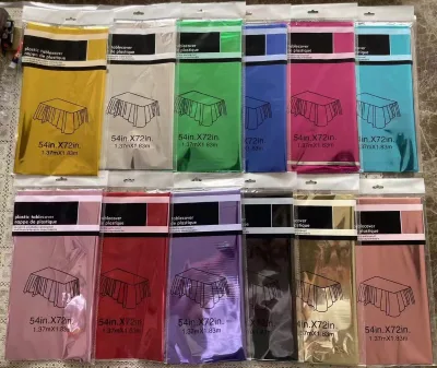 Parthair Heavy Duty Foil PEVA Material Tablecloth for Father's Day Birthday Easter New Year Parties-200 Bags