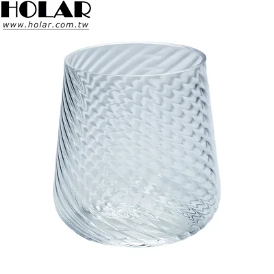 [Holar] Taiwan Made High Quality Reusable Transparent 15oz Plastic Swirl Design Drinking Glasses for Outdoor Poolside Party