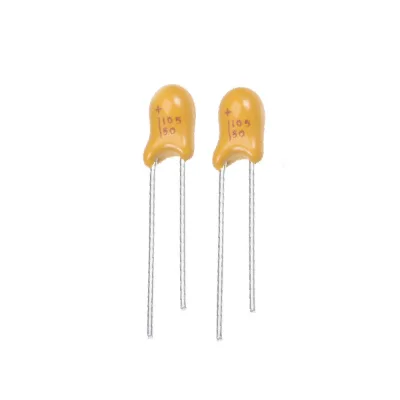 1uF 50V Tantalum Capacitor Yellow Radial Electrolytic Capacitor Dipped Tantalum Bead Capacitors