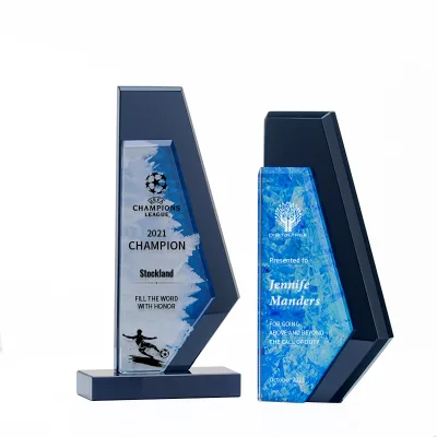 Custom Crystal Trophy-Durable Sandblasted Etched Design Silk Screen Printing for Annual Meeting Awards Outstanding Employee