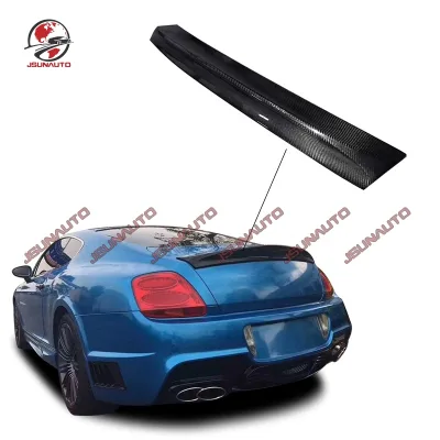 Car Part 2004-2011 WD Style Carbon Fiber Rear Trunk Duck Wing for Bentley GT Facelift Tail Spoiler Wing Carbon Kit