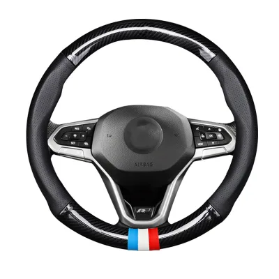 Dedicated for Nissan Steering Wheel Cover Altima Rogue Frontier Juke Sentra Sylphy Tiida Carbon Fiber Auto Interior Accessories