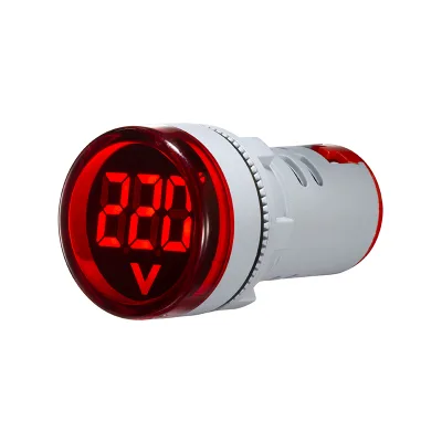 Round 220v Digital DC Voltage Meter Power Measure Meter AC500V pilot Light Led Indicator