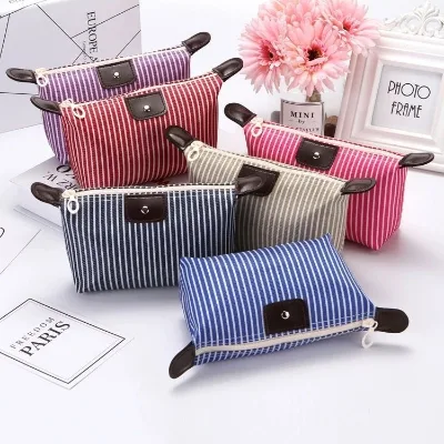 Wholesale Cute Nylon Makeup Bag Portable Travel Folding Cosmetics Gift Storage Convenient for Lazy Person