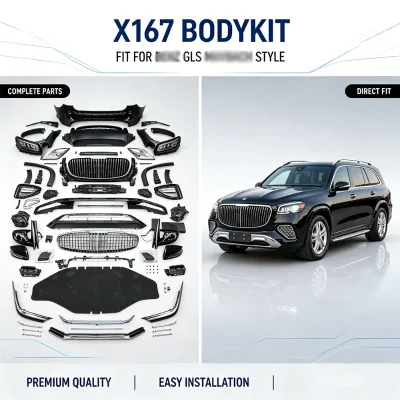 X166 GL Class 2013-2019 Upgrade to 2023 GLS MBH Style NO Cut Body Kit Front Rear Bumper Auto Modification Accessories