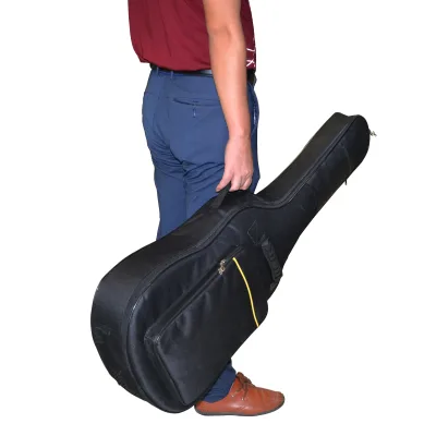 Rubber Base and Sponge Padding Two-way Strong and Smooth Metal Zipper Prevent Scratching During Transportation Guitar case
