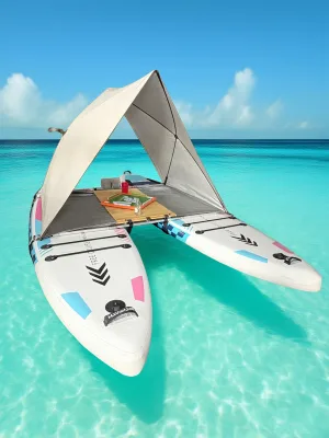 2-in-1 SUP Aluminum Alloy Connector Frame Kit Inflatable Paddle Board Catamaran Conversion System Fishing Boat Accessories