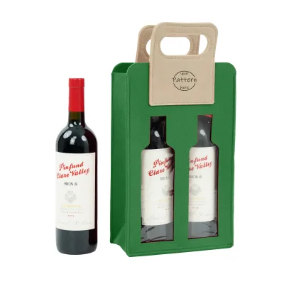Eco-Conscious Non-Woven Felt Wine Gift Tote Biodegradable Bag Ideal for Red Wine Bottles or Special Occasion Gifting