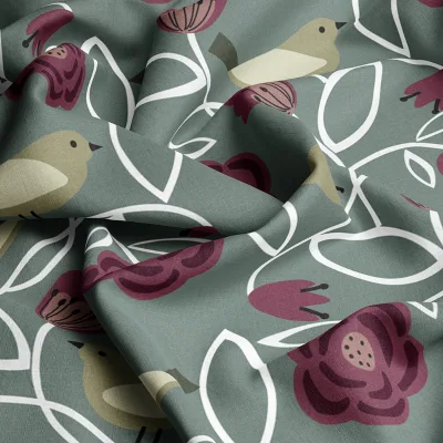 Low MOQ Custom Print Floral 100% Linen Fabric Linen Custom Linen Pillow Cover