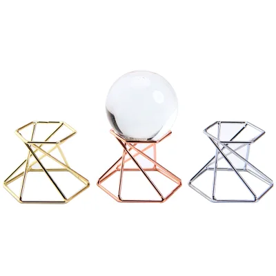 Modern Elegant Foldable Small Crystal Holder Hexagon Metal Stand with Garment Display for Racks
