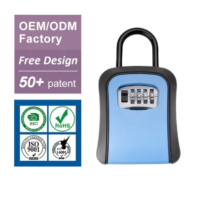 Heavy Duty Weatherproof Dustproof Metal Key Lock Box Wall Mount with Resettable Code with Customize Logo Colour Different Size