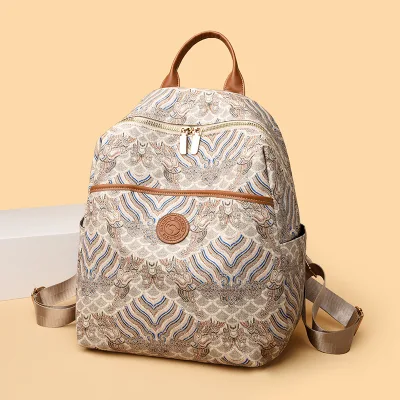 Sophisticated Womens Nylon Zipper Backpack New Stylish Casual Design Large Capacity Versatile Crossbody School Bag Chic